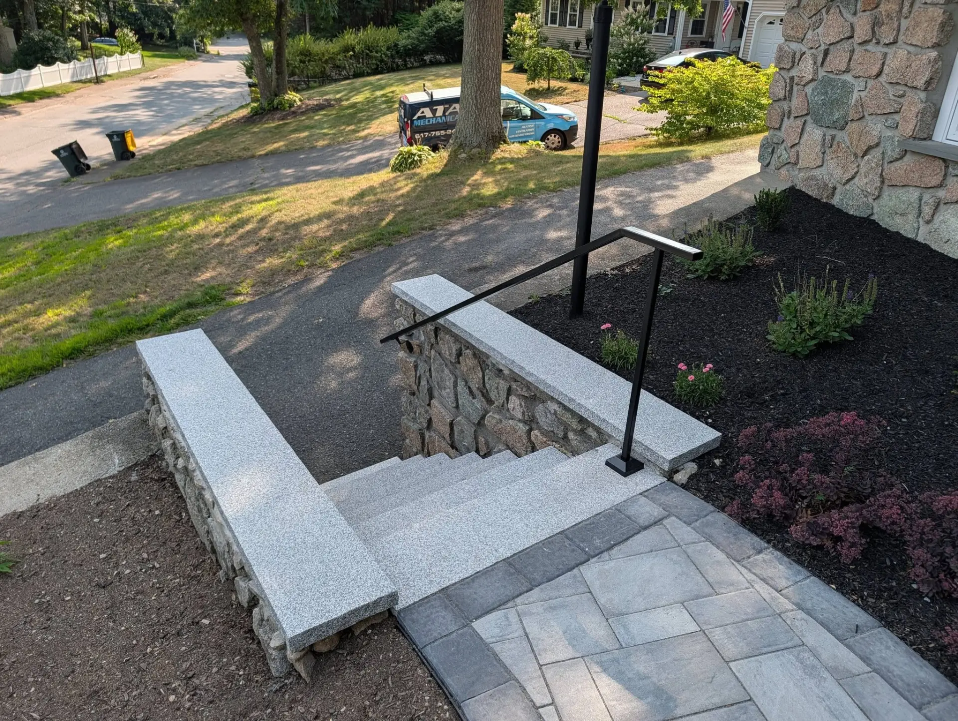 Granite Step Handrail